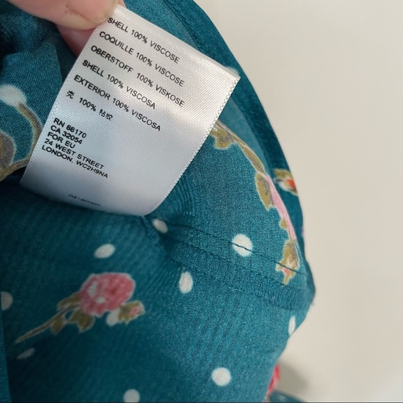 Anthropologie | Wellesley Ballon Sleeve Button Up Polka Dot Floral Blouse - Picture 8 of 9